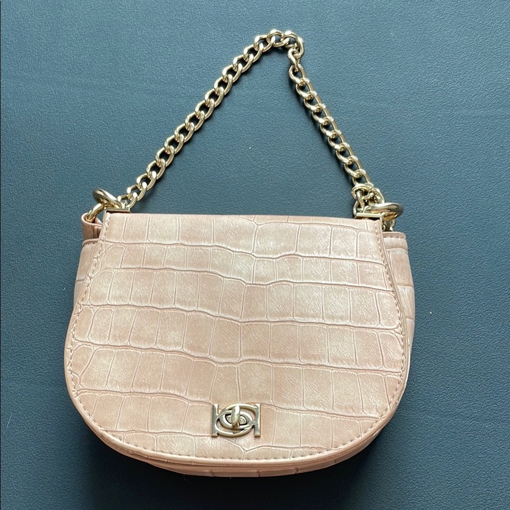 Bebe Croc-Embossed Chain Bag